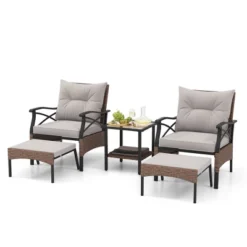 Tangkula 5-Piece Wicker Patio Furniture Set: 2 Rattan Chairs, Ottomans & 2-Tier Side Table 19 Tangkula 5-Piece Wicker Patio Furniture Set: 2 Rattan Chairs, Ottomans & 2-Tier Side Table -Tangkula Shop GUEST 42b246d2 62f8 4b48 989e eea40d4d786e