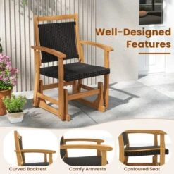 Tangkula 2-Piece Patio Rattan Glider Chair Set with Acacia Wood Frame 16 Tangkula 2-Piece Patio Rattan Glider Chair Set with Acacia Wood Frame -Tangkula Shop GUEST 4300de43 b7da 4ef3 86bd f2c5d6ef1c59 1