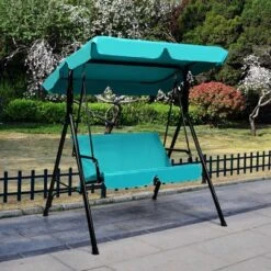 Tangkula Blue Outdoor Swing Canopy Patio Swing Chair 2-Person Canopy Hammock -Tangkula Shop GUEST 4310bfb2 a496 45b0 9853 ae7e4e261193