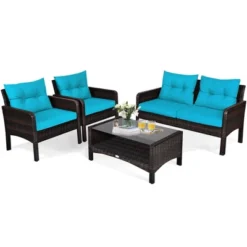 Tangkula 8PCS Rattan Patio Conversation Set Outdoor Furniture Set Cushioned -Tangkula Shop GUEST 433e056e 1c72 4dca 882c 08848870c7e9