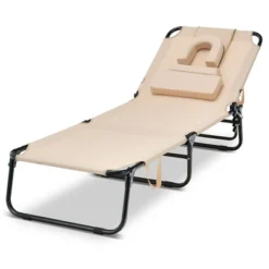 Tangkula 5-Position Lounge Chair Adjustable Beach Chaise W/ Face Cavity & Pillows -Tangkula Shop GUEST 441dab36 0512 4779 b05f a298fcb7993f