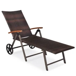 Tangkula Outdoor Rattan Wicker Lounge Chair - Folding Patio Chaise with Wheels 16 Tangkula Outdoor Rattan Wicker Lounge Chair - Folding Patio Chaise with Wheels -Tangkula Shop GUEST 44789044 43cb 4847 92b3 71616b3010f5 1