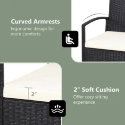 Tangkula 3PCS Wicker Rattan Furniture Patio Coffee Table Chair W/ Washable Cushion 15 Tangkula 3PCS Wicker Rattan Furniture Patio Coffee Table Chair W/ Washable Cushion -Tangkula Shop GUEST 44a00772 67c8 481f b8db e2ea7b71c118