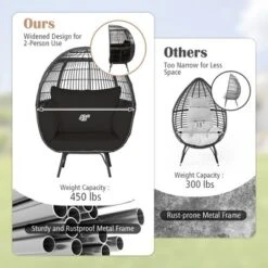 Tangkula Oversized Rattan Egg Chair - Outdoor Wicker Lounge Chair with 4 Cushions 6 Tangkula Oversized Rattan Egg Chair - Outdoor Wicker Lounge Chair with 4 Cushions -Tangkula Shop GUEST 450a399f a2ac 4a02 9839 ea2dc21f1de7