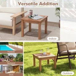 Tangkula 2PCS Outdoor Adirondack Side Table 18" Square End Table W/ Slatted Tabletop -Tangkula Shop GUEST 45b507cc 7be5 4cc0 8435 d8f5f8538667
