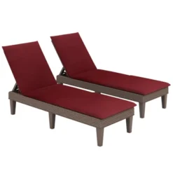 Tangkula Set of 2 Adjustable Patio Lounge Chairs with High-Density Red Cushions 7 Tangkula Set of 2 Adjustable Patio Lounge Chairs with High-Density Red Cushions -Tangkula Shop GUEST 45f9d90b d319 4489 9562 e4d946066d5f