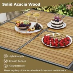 Tangkula Set Of 5 Patio Dining Set Outdoor Square Table And Chairs W/ Acacia Wood Tabletop PE Wicker Armrests And Cushions Patio Furniture Set -Tangkula Shop GUEST 46137578 b511 4e44 8cf3 b84798df00b2