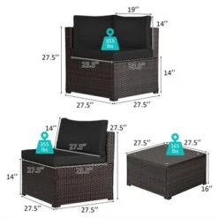 Tangkula 6 PCS Patio Rattan Furniture Set Outdoor Wicker Conversation Sofa Set W/Tempered Glass Coffee Table -Tangkula Shop GUEST 4650d340 5cee 4418 8355 13bd7e0e1802