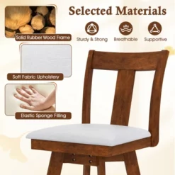 Tangkula Swivel Dining Chairs Set Of 4 Dining Room Chairs W/ Rubber Wood Frame -Tangkula Shop GUEST 46aad1f6 af28 47b2 a3f8 4ac6fc30d84c