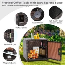 Tangkula 3 Pieces Outdoor PE Wicker Bistro Set With Waterproof Cover For Porch Balcony Garden And Poolside, Red/Off White/Grey/Turquoise 15 Tangkula 3 Pieces Outdoor PE Wicker Bistro Set With Waterproof Cover For Porch Balcony Garden And Poolside, Red/Off White/Grey/Turquoise -Tangkula Shop GUEST 46e43a72 cb84 485b 9309 fd4da03b9df6