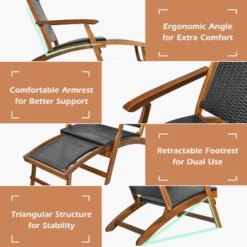 Tangkula 2-Piece Patio Folding Rattan Chaise Lounge Chair Set with Acacia Wood Frame 14 Tangkula 2-Piece Patio Folding Rattan Chaise Lounge Chair Set with Acacia Wood Frame -Tangkula Shop GUEST 473e94a9 12a3 4fd7 8f68 34a4010ee76c