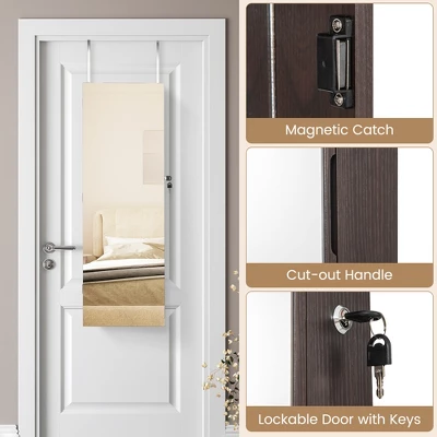 Tangkula 43.5" Jewelry Mirror Cabinet W/ Full-length Mirror & Interior Makeup Mirror 7 Tangkula 43.5" Jewelry Mirror Cabinet W/ Full-length Mirror & Interior Makeup Mirror - Image 7