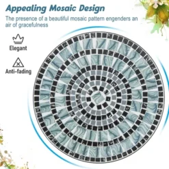 Tangkula 24-Inch Outdoor Bistro Table with Elegant Ceramic Tile Mosaic Top -Tangkula Shop GUEST 47d130b4 e4bd 4f62 be0e 3d769507daf4