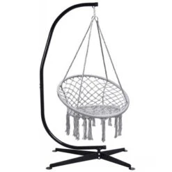 Tangkula Hammock Chair Hanging Cotton Rope Macrame Swing Chair W/ Stand Gray 13 Tangkula Hammock Chair Hanging Cotton Rope Macrame Swing Chair W/ Stand Gray -Tangkula Shop GUEST 481457ef c4ae 4029 a7e0 ce0f639487ba
