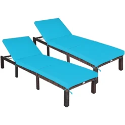 Tangkula 2-Piece Outdoor Rattan Chaise Lounge Set with Turquoise Cushions 11 Tangkula 2-Piece Outdoor Rattan Chaise Lounge Set with Turquoise Cushions -Tangkula Shop GUEST 4825f87b c216 4a7f bb44 7f01e8e6a632