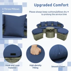 Tangkula Outdoor Round Daybed W/ Retractable Canopy & Side Table Backyard Poolside Lawn 10 Tangkula Outdoor Round Daybed W/ Retractable Canopy & Side Table Backyard Poolside Lawn -Tangkula Shop GUEST 4859c71e 9a7d 4abb aa9b 7ced146ca651