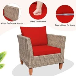 Tangkula 3 Piece Outdoor Rattan Sofa Set Wicker Conversation Furniture Set With Cushions -Tangkula Shop GUEST 485b942a cbe9 4bad 8e07 adf5cf961b4e