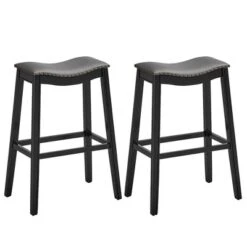 Tangkula Set Of 2 Saddle Bar Stools Bar Height Kitchen Chairs W/ Rubber Wood Legs -Tangkula Shop GUEST 48bfe616 8b6a 4dd8 bb46 61a45265b040