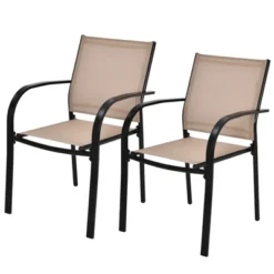 Tangkula 2PCS Outdoor Dining Chairs Stackable Chairs W/Armrests & Breathable Fabric For Balcony Garden & Patio 15 Tangkula 2PCS Outdoor Dining Chairs Stackable Chairs W/Armrests & Breathable Fabric For Balcony Garden & Patio -Tangkula Shop GUEST 48d72486 9898 44d8 9606 080a5ec22374