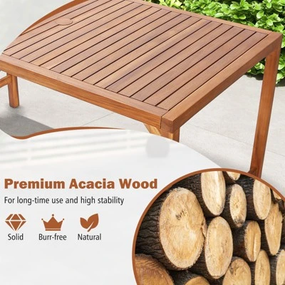 Tangkula Rectangle Acacia Wood Dining Table Spacious Slatted Top Up To 6 Patio 1 Tangkula Rectangle Acacia Wood Dining Table Spacious Slatted Top Up To 6 Patio