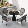 Tangkula Patio Dining Chairs Set Of 4 All Weather Outdoor Chairs W/ High Back & Armrests