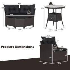 Tangkula 4PCS Wicker Patio Sofa Set Rattan Outdoor Furniture Set W/ Black Cushions -Tangkula Shop GUEST 49268e9c 0f66 4a74 812a e6297007b366