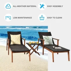 Tangkula 3PCS Chaise Lounge Set 4-Level Folding Chaise Lounge Adjustable Outdoor Beach With Wicker Side Table 15 Tangkula 3PCS Chaise Lounge Set 4-Level Folding Chaise Lounge Adjustable Outdoor Beach With Wicker Side Table -Tangkula Shop GUEST 4941a5e0 9d38 4cdc a915 1a4137488cef