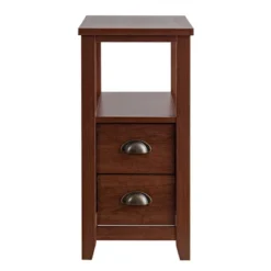 Tangkula Retro Wooden Side End Table Rectangular Nightstand With 2 Drawers And Shelf Coffee/Brown -Tangkula Shop GUEST 49502897 c5d0 4fe7 9788 cb43e8da4ff3