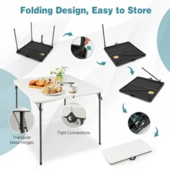 Tangkula Folding Camping Table Portable Picnic Table With All-Weather HDPE Tabletop Metal Frame & Carry Straps White/Gray 15 Tangkula Folding Camping Table Portable Picnic Table With All-Weather HDPE Tabletop Metal Frame & Carry Straps White/Gray -Tangkula Shop GUEST 4a362530 2ad1 4d1d 96cc ecf5c2264434