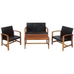 Tangkula 8PCS Patio Conversation Set Outdoor Furniture Set W/ Acacia Wood Frame -Tangkula Shop GUEST 4ad5ceba bbd4 4769 8f1a 85df72f5ab4c