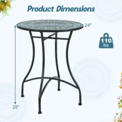 Tangkula 24-Inch Outdoor Bistro Table with Elegant Ceramic Tile Mosaic Top -Tangkula Shop GUEST 4b380f7d fa3e 461a b305 ceb97f6b280b