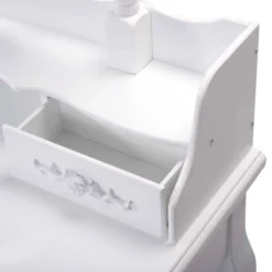 Tangkula Oval Mirror 4 Drawer Vanity Mirror Makeup Table W/ Cushioned Stool White 9 Tangkula Oval Mirror 4 Drawer Vanity Mirror Makeup Table W/ Cushioned Stool White -Tangkula Shop GUEST 4b84df7c a88d 451d af3b c5ed6c3a7075