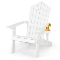 Tangkula Patio HIPS Outdoor Weather Resistant Slatted Chair Adirondack Chair W/ Cup Holder -Tangkula Shop GUEST 4bf3672e 1b73 4b81 bca9 a9f4769a566b