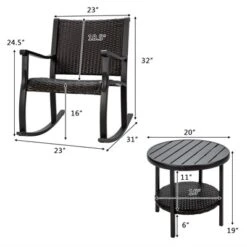 Tangkula 3-Piece Outdoor Wicker Rocking Bistro Set with Coffee Table 9 Tangkula 3-Piece Outdoor Wicker Rocking Bistro Set with Coffee Table -Tangkula Shop GUEST 4c6b81d1 f974 4373 8674 d110ef352cfd