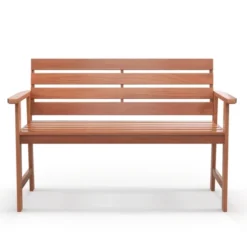 Tangkula Hardwood Patio Bench Wood 2-Seat Chair W/ Slatted Seat & Inclined Backrest Ergonomic Patio -Tangkula Shop GUEST 4d0cb76d e779 4aa1 baea 9933663c2259