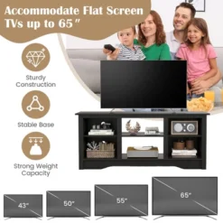 Tangkula 58" TV Stand Entertainment Center W/ 3-Adjustable Shelves For 65" TV Black 15 Tangkula 58" TV Stand Entertainment Center W/ 3-Adjustable Shelves For 65" TV Black -Tangkula Shop GUEST 4d39918c 51f4 40a0 823b 7142243c041f