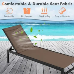 Tangkula Aluminum Adjustable Patio Chaise Lounge Chair - 6-Position Backrest -Tangkula Shop GUEST 4d5d6f7f 4bdc 4232 b372 f703402df79a
