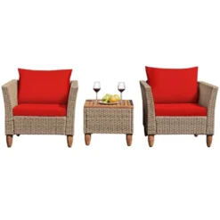 Tangkula 3 Piece Outdoor Rattan Sofa Set Wicker Conversation Furniture Set With Cushions -Tangkula Shop GUEST 4dea28c2 20d6 458d b62c d692e705e806