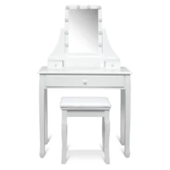 Tangkula Make-Up Vanity Table Dresser Set W/LED Light & Padded Stool 16 Tangkula Make-Up Vanity Table Dresser Set W/LED Light & Padded Stool -Tangkula Shop GUEST 4e1e7f15 03ed 4f74 95f1 92b83b6326c7