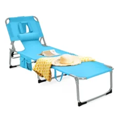 Tangkula Beach Lounge Chair Reclining Chair With 5 Adjustable Positions Detachable Pillow &Hand Ropes Blue/Black/Gray/Turquoise/Beige/Pink -Tangkula Shop GUEST 4e2791ea bcc3 4f8d 91f0 5ca03738d877