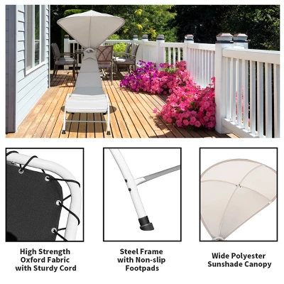 Tangkula Outdoor Canopy Swing Chaise Lounge with Ergonomic Cushion 5 Tangkula Outdoor Canopy Swing Chaise Lounge with Ergonomic Cushion - Image 5