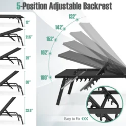 Tangkula Lounge Chair Outdoor Set Of 2 Foldable Patio Chaise Lounge Chairs With 5-Position Adjustable Backrests Heavy Duty Metal Frame No Assembly -Tangkula Shop GUEST 4ec59d41 991c 436f a981 0ae49923726e