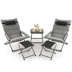 Tangkula 5-Piece Patio Sling Chair Set Folding Lounge Chairs W/ Coffee Table Yard, Poolside 17 Tangkula 5-Piece Patio Sling Chair Set Folding Lounge Chairs W/ Coffee Table Yard, Poolside -Tangkula Shop GUEST 4f72c4e9 32ba 4a5a 9553 a9c12b379daa