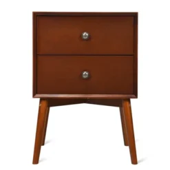 Tangkula Mid Century Nightstand Sofa End Table Bedroom Side Table With 2 Drawers -Tangkula Shop GUEST 4fc751dc fd17 4b94 be8a 73777933e21b