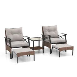 Tangkula 5-Piece Wicker Patio Furniture Set: 2 Rattan Chairs, Ottomans & 2-Tier Side Table 18 Tangkula 5-Piece Wicker Patio Furniture Set: 2 Rattan Chairs, Ottomans & 2-Tier Side Table -Tangkula Shop GUEST 4feb96d9 9ac7 41da 819b 59bfdd3a500f