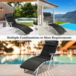 Tangkula Cushioned Folding Chaise Lounge Chair Adjustable Recliner -Tangkula Shop GUEST 5016b451 12c6 4d56 a90d f2cd350e850e