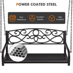 Tangkula Patio Hanging Porch Swing Outdoor 2-Person Metal Swing Bench Chair W/ Chains 15 Tangkula Patio Hanging Porch Swing Outdoor 2-Person Metal Swing Bench Chair W/ Chains -Tangkula Shop GUEST 50343f46 6c03 4617 aa9d 22f76d24263c