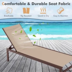 Tangkula Set Of 2 Aluminum Patio Chaise Lounge Outdoor Adjustable Lounge Chair W/ 6-Position Backrest -Tangkula Shop GUEST 5097cb84 8606 4411 8cb5 d7b723688d6b