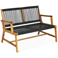 Tangkula 2-Person Acacia Wood & Woven Rope Patio Loveseat 11 Tangkula 2-Person Acacia Wood & Woven Rope Patio Loveseat -Tangkula Shop GUEST 50fedbe0 ad4d 4627 a0b4 338ae4fd5b68