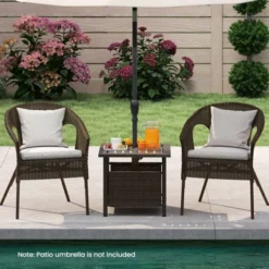Tangkula Outdoor Side Table With 1.93" Umbrella Hole All-Weather PE Wicker Patio Umbrella Table With Rustproof Frame 10 Tangkula Outdoor Side Table With 1.93" Umbrella Hole All-Weather PE Wicker Patio Umbrella Table With Rustproof Frame -Tangkula Shop GUEST 514afe4c b53c 45d3 9706 f25247fa5084